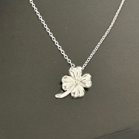 Sterling Silver Four Leaf Clover Necklace - Picture 6 of 12